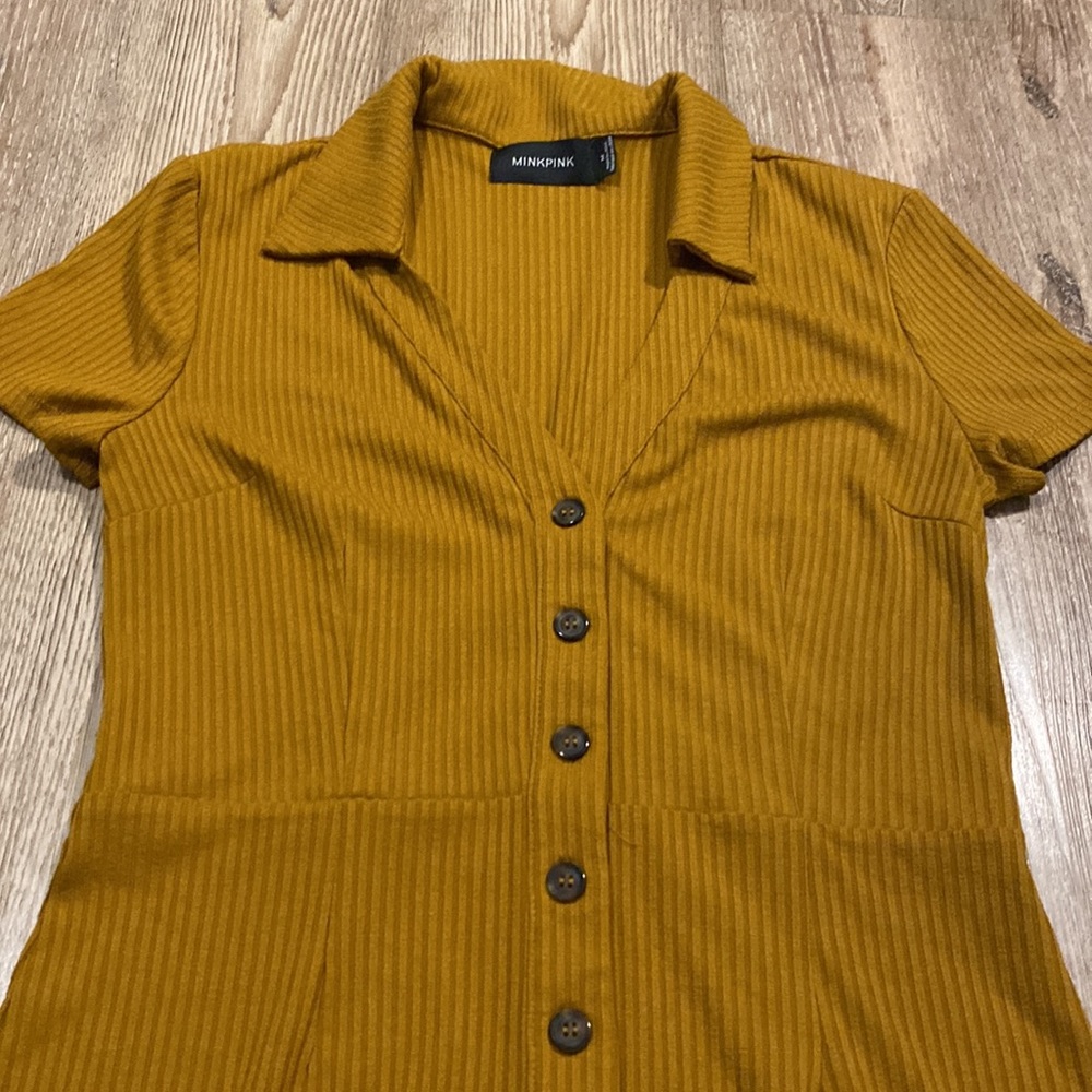 MINKPINK Ribbed Button Front Dress - Picture 3 of 8